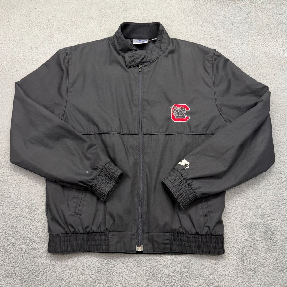 Starter Adult Medium USC South Carolina Gamecocks Vintage Black Full Zip Jacket